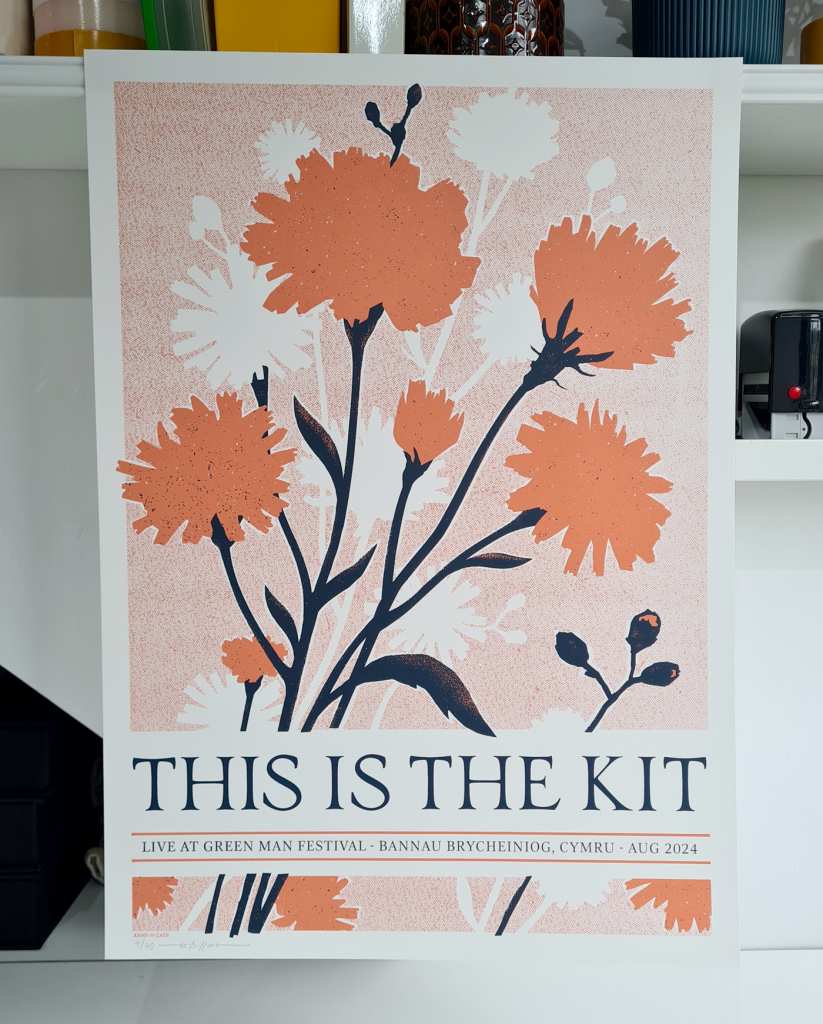 This is the Kit gigposter for Green Man Festival designed by Graham Pilling Army of Cats